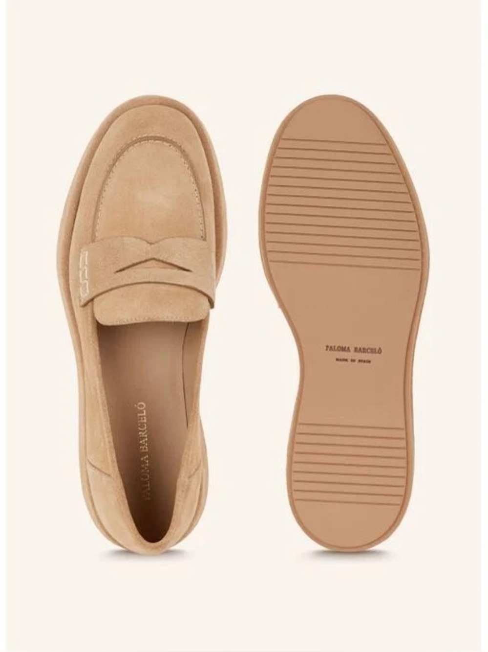 Paloma Barceló Suede Loafers in Light Tan